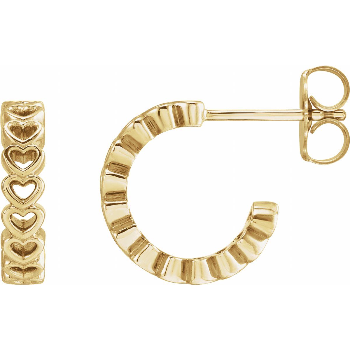 Heart Hoop Earrings (12 X 2.77 Mm)