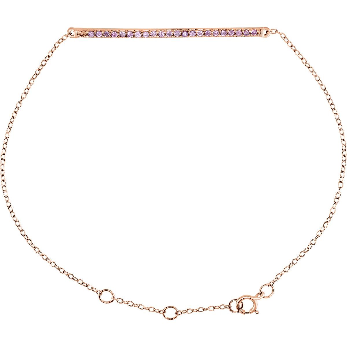 Accented Bar Bracelet - 14K Rose Gold - Series 651089
