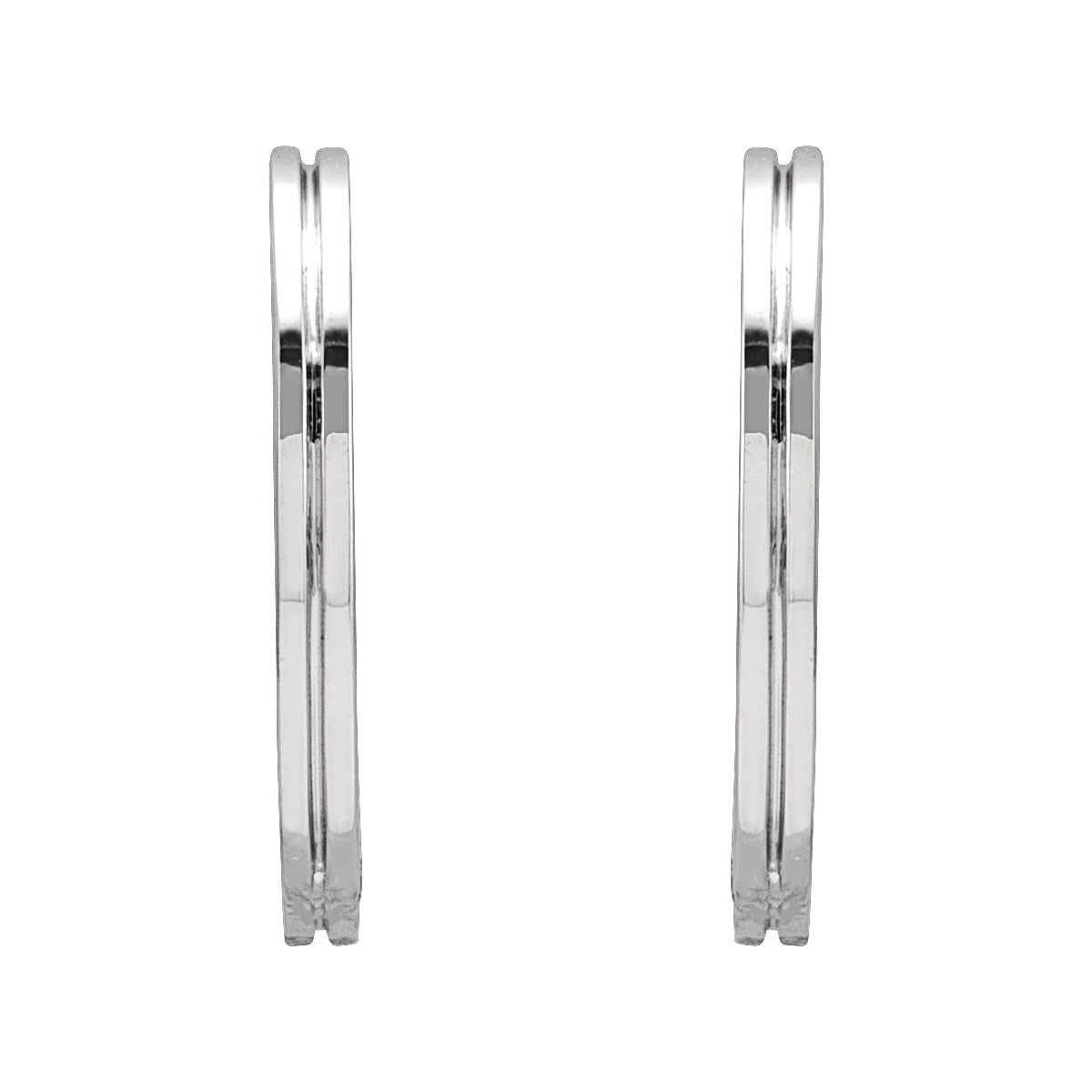 Grooved Huggie Hoop Earrings (15 Mm)
