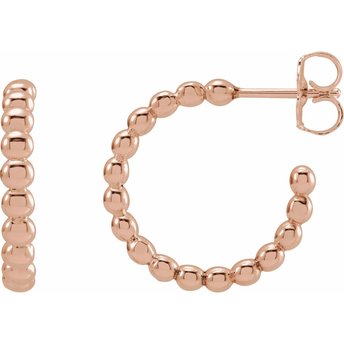 Natural Beaded Hoop Earrings (17 Mm)