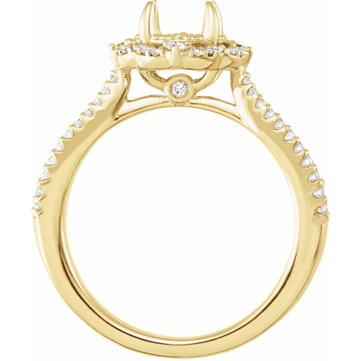 Round Claw-Prong Halo-Style Engagement Ring Semi-Mount - gallery - Series 653669