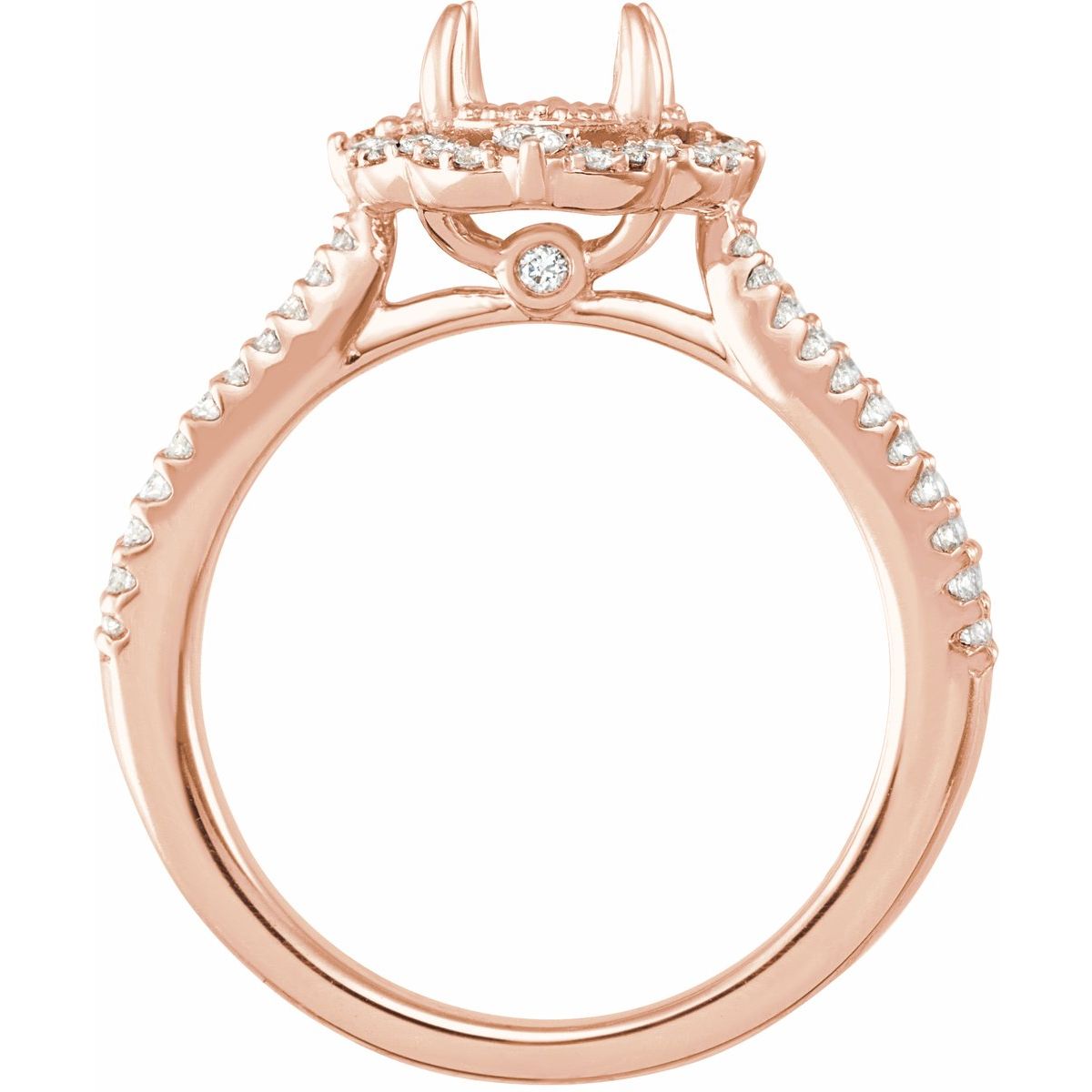 Round Claw-Prong Halo-Style Engagement Ring Semi-Mount - gallery - Series 653669