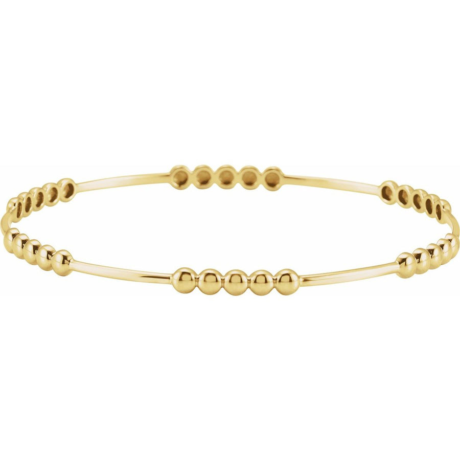 Bead Bangle Bracelet - 14K Yellow Gold - Series BRC884