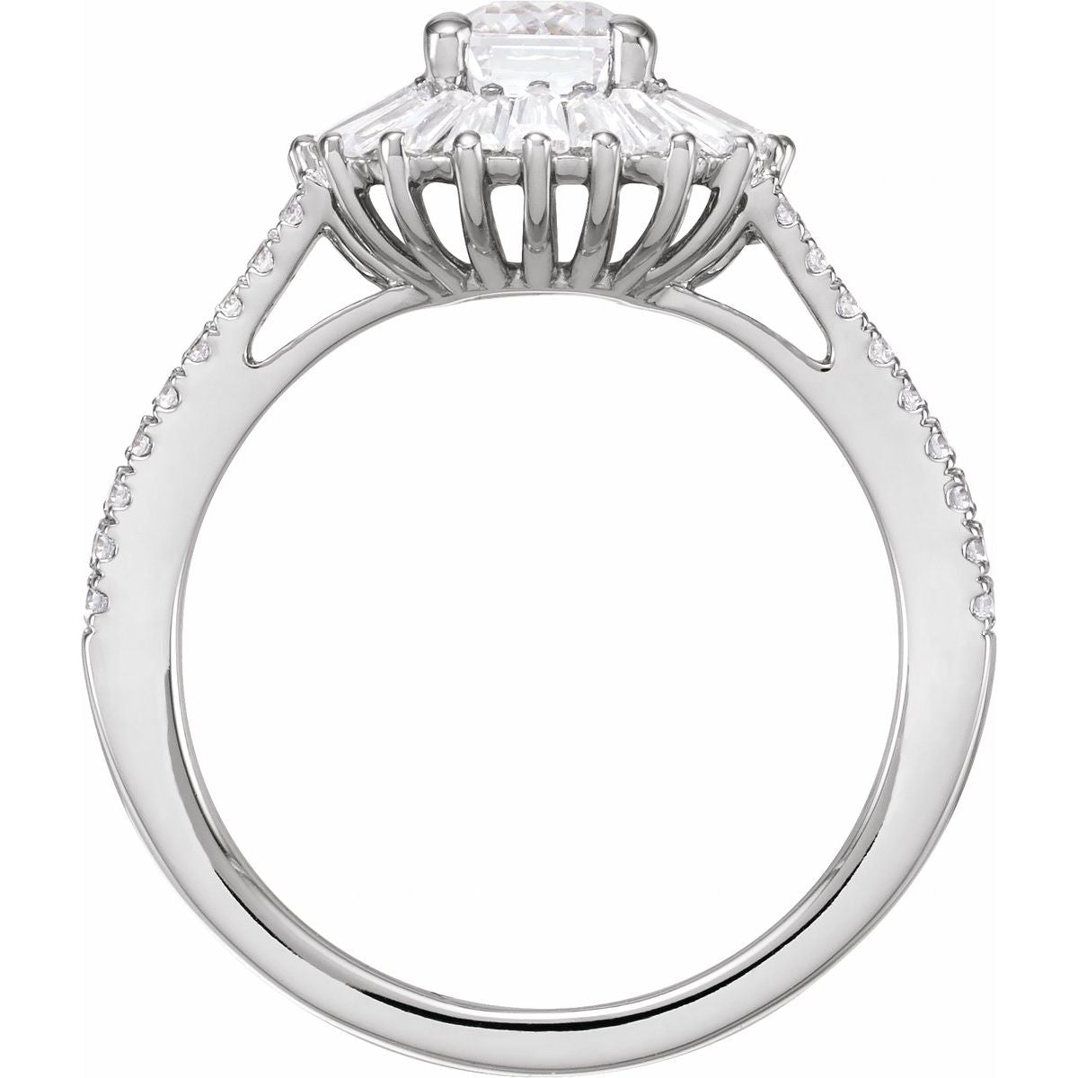 Emerald Halo-Style Engagement Ring Semi-Mount - gallery - Series 688838