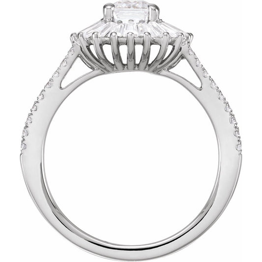 Emerald Halo-Style Engagement Ring Semi-Mount - gallery - Series 688838