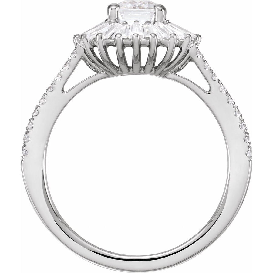 Emerald Halo-Style Engagement Ring Semi-Mount - gallery - Series 688838