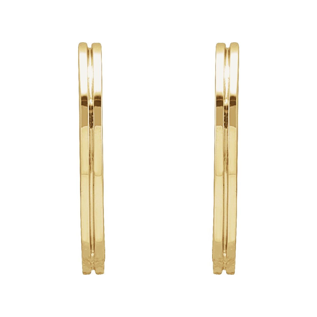 Grooved Huggie Hoop Earrings (15 Mm)