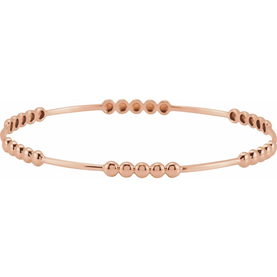 Bead Bangle Bracelet - 14K Rose Gold - Series BRC884