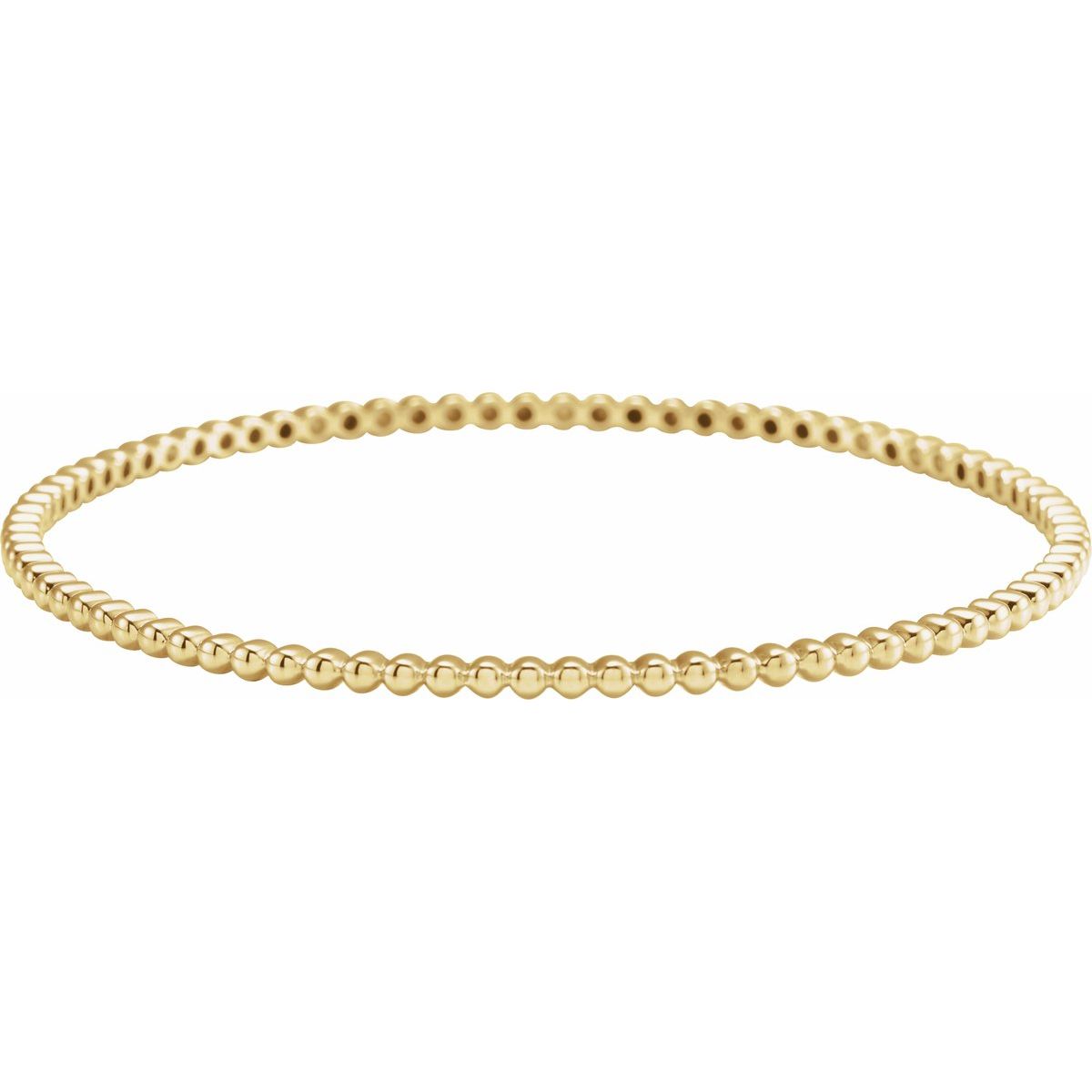 Beaded Bangle Bracelet - 14K Yellow Gold - Series BRC888