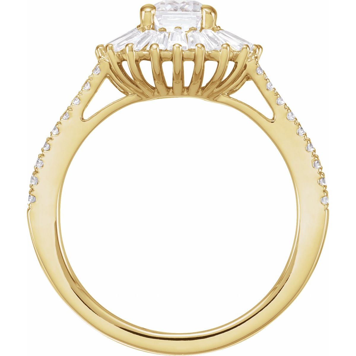 Emerald Halo-Style Engagement Ring Semi-Mount - gallery - Series 688838