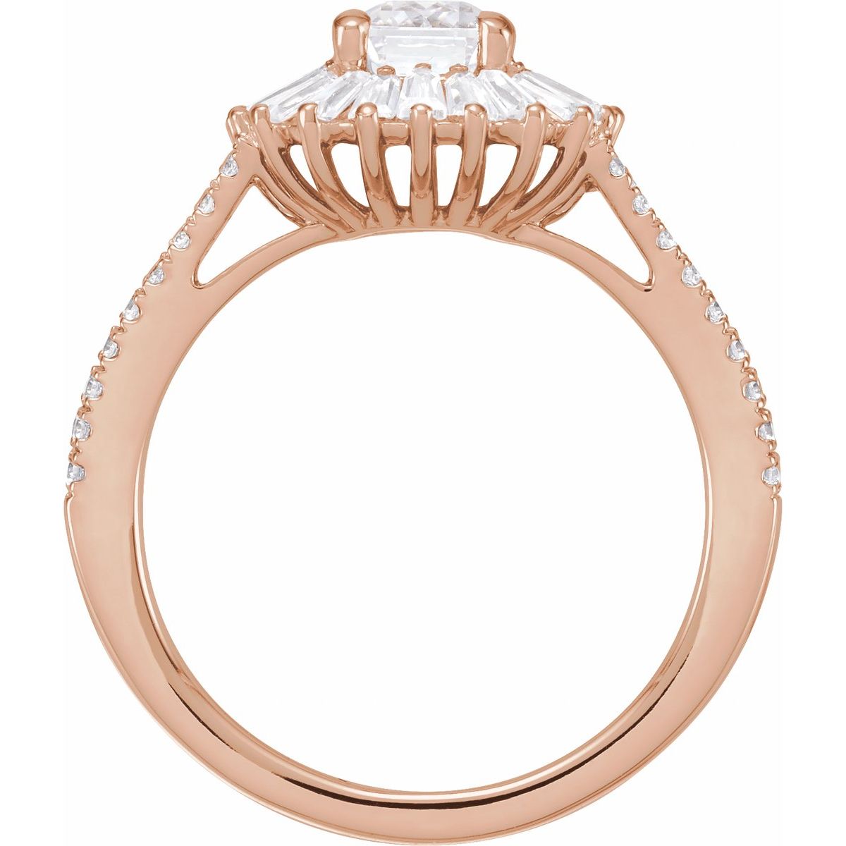 Emerald Halo-Style Engagement Ring Semi-Mount - gallery - Series 688838