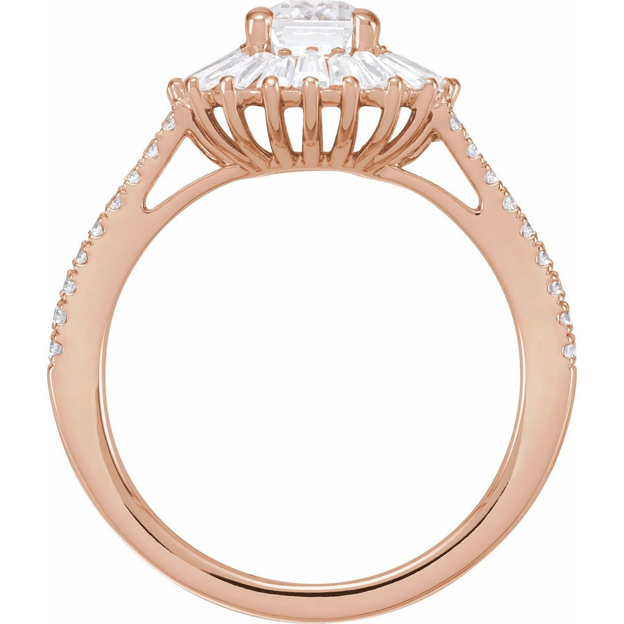 Emerald Halo-Style Engagement Ring Semi-Mount - gallery - Series 688838