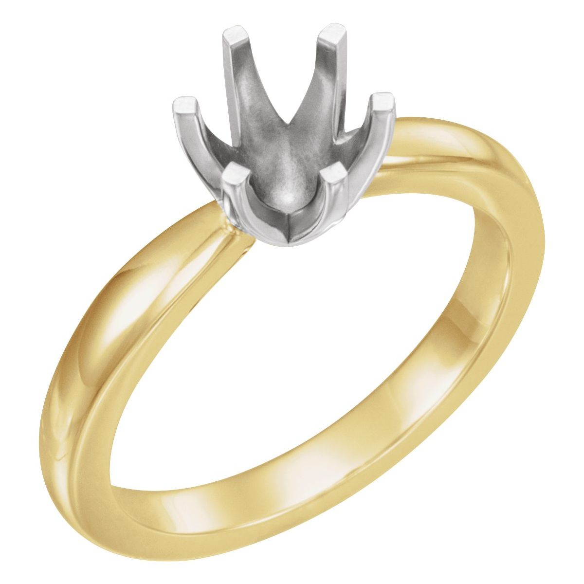 Natural Diamond Round Solstice Solitaire Engagement Ring Mounting - 18K Yellow Gold - Series 16020605