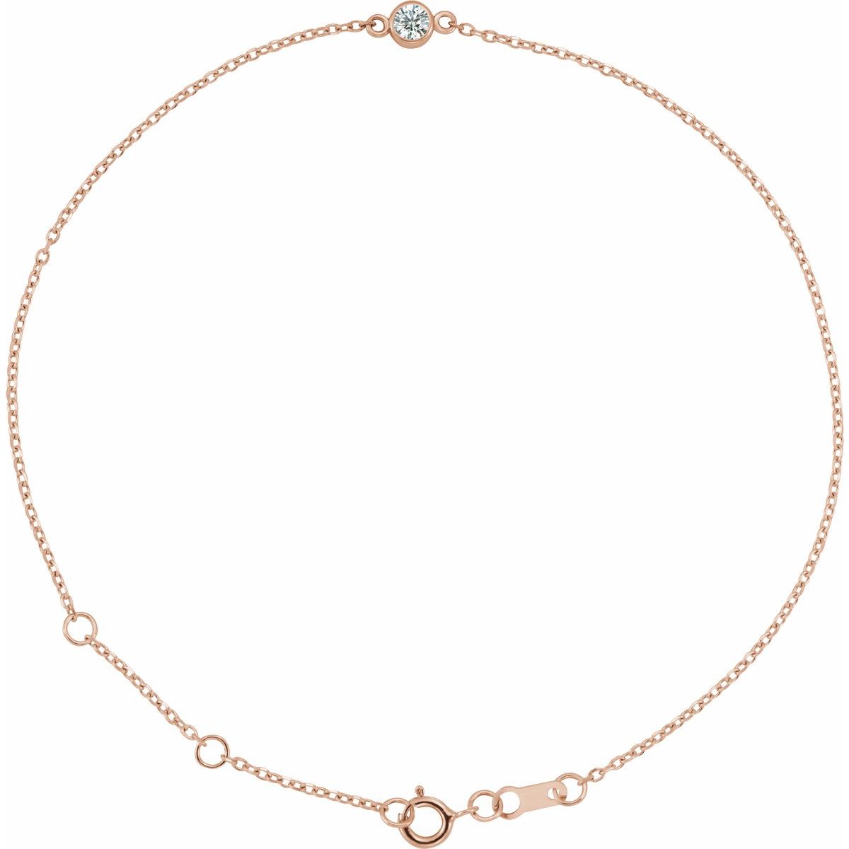Bezel-Set Link Bracelet - 14K Rose Gold - Series BRC808