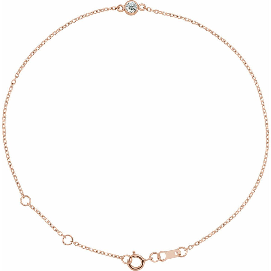Bezel-Set Link Bracelet - 14K Rose Gold - Series BRC808