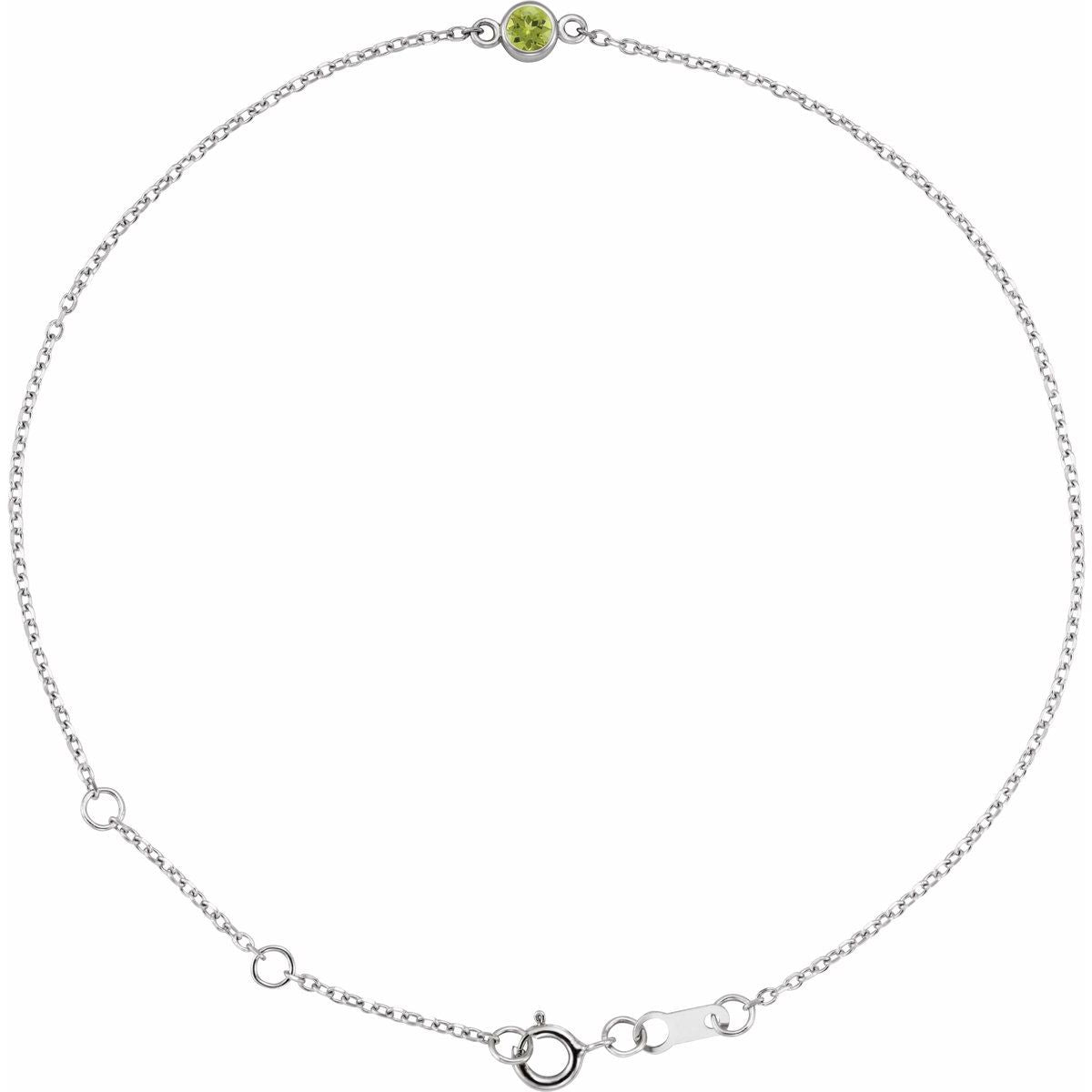 Bezel-Set Link Bracelet - Sterling Silver - Series BRC808