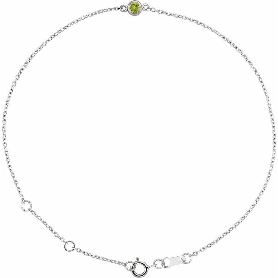 Bezel-Set Link Bracelet - Sterling Silver - Series BRC808