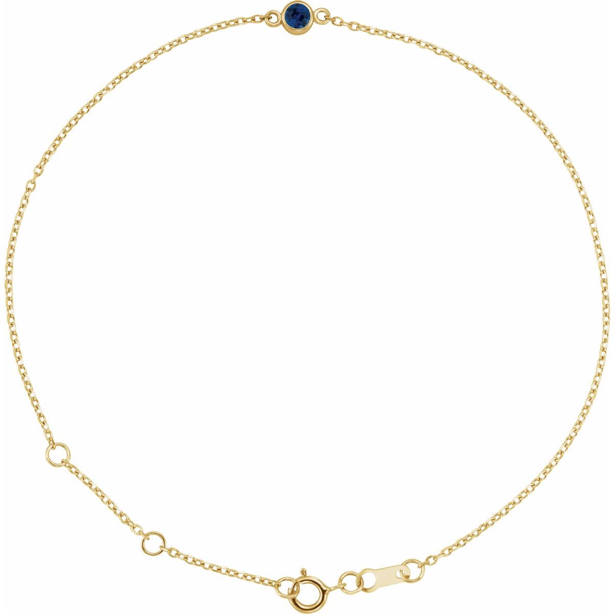 Bezel-Set Link Bracelet - 14K Yellow Gold - Series BRC808