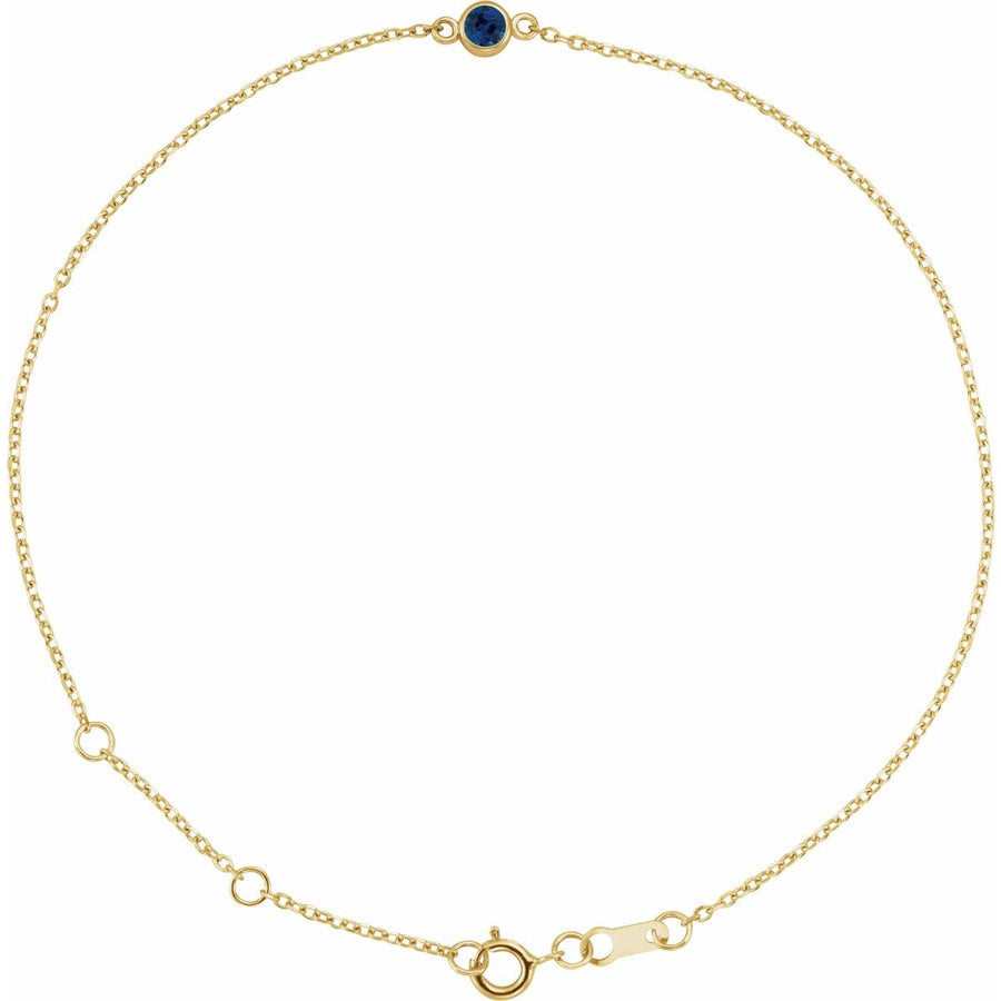 Bezel-Set Link Bracelet - 14K Yellow Gold - Series BRC808