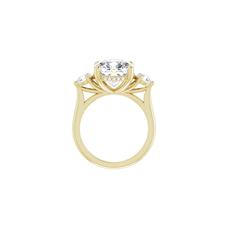 Cushion Three-Stone Engagement Ring Semi-Mount - gallery - Series 124744