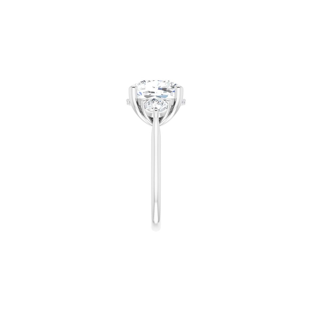 Cushion Three-Stone Engagement Ring Semi-Mount - gallery - Series 124744