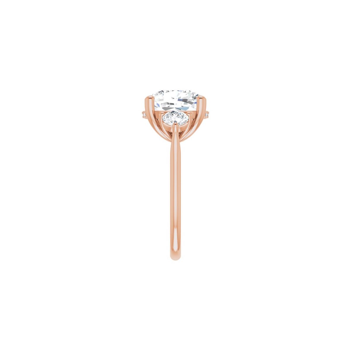 Cushion Three-Stone Engagement Ring Semi-Mount - gallery - Series 124744