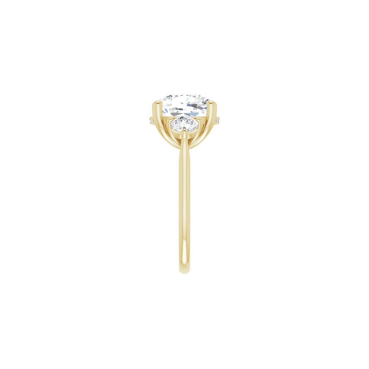 Cushion Three-Stone Engagement Ring Semi-Mount - gallery - Series 124744