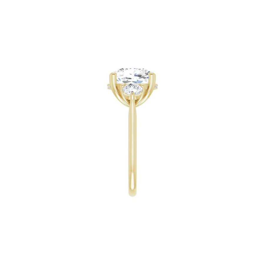 Cushion Three-Stone Engagement Ring Semi-Mount - gallery - Series 124744