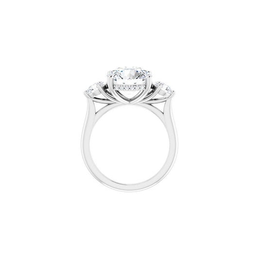 Round Three-Stone Engagement Ring Semi-Mount - gallery - Series 124744