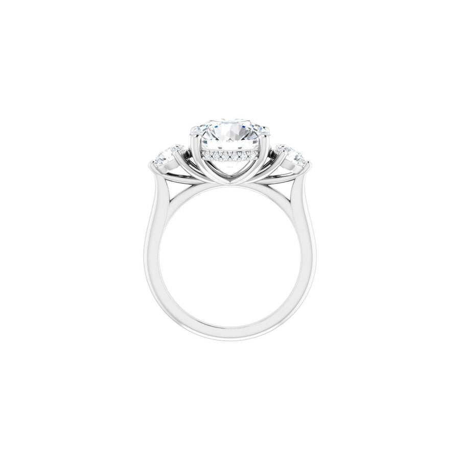 Round Three-Stone Engagement Ring Semi-Mount - gallery - Series 124744