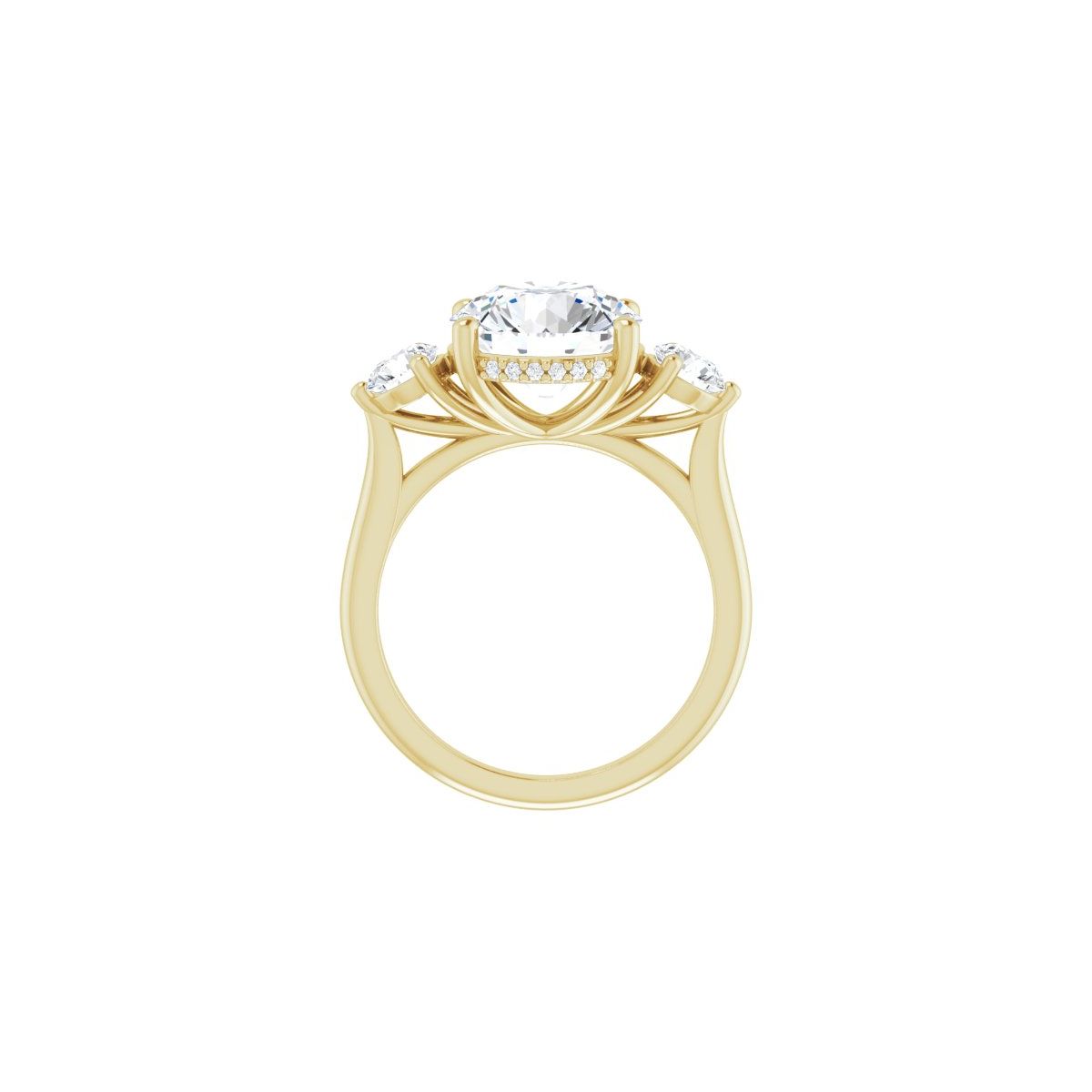 Round Three-Stone Engagement Ring Semi-Mount - gallery - Series 124744