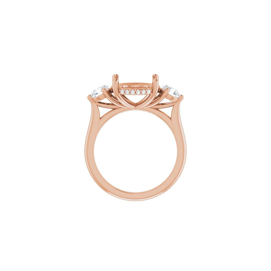 Round Three-Stone Engagement Ring Semi-Mount - gallery - Series 124744