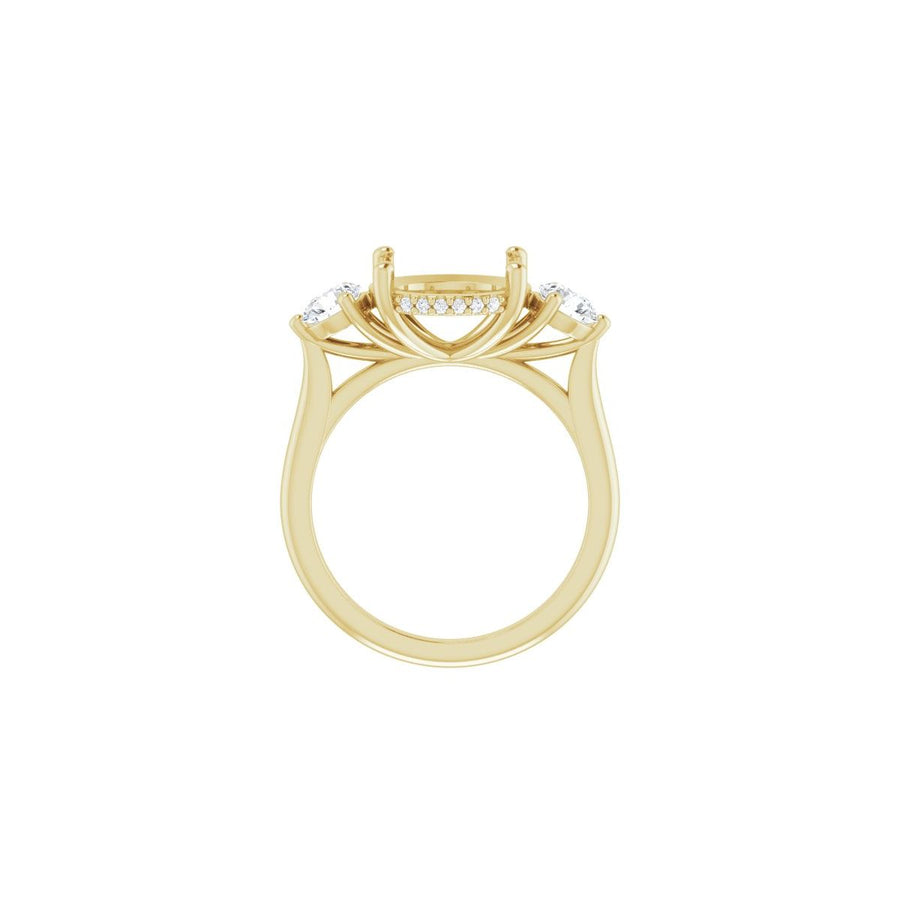 Round Three-Stone Engagement Ring Semi-Mount - gallery - Series 124744