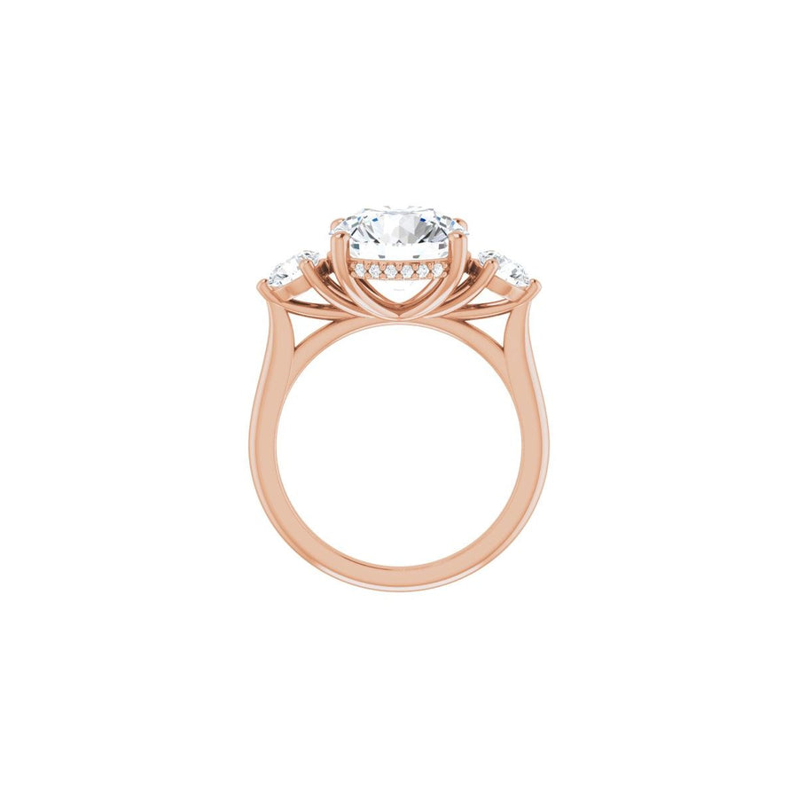 Round Three-Stone Engagement Ring Semi-Mount - gallery - Series 124744