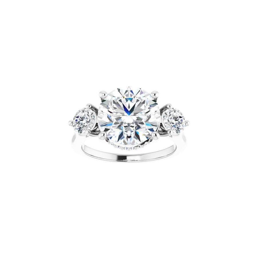 Round Three-Stone Engagement Ring Semi-Mount - gallery - Series 124744