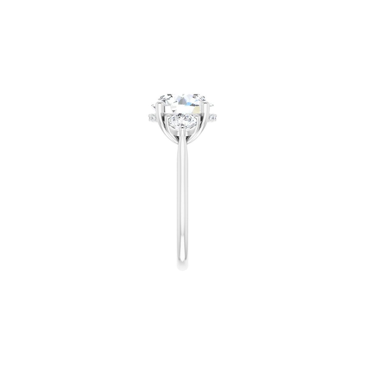 Round Three-Stone Engagement Ring Semi-Mount - gallery - Series 124744