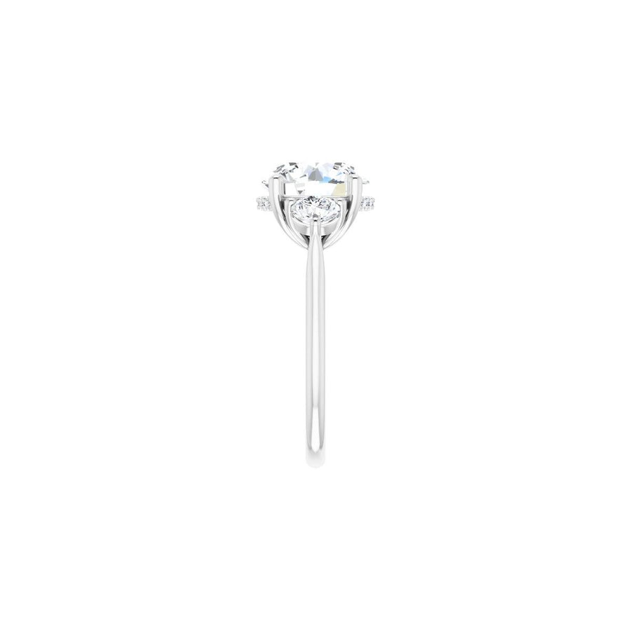 Round Three-Stone Engagement Ring Semi-Mount - gallery - Series 124744
