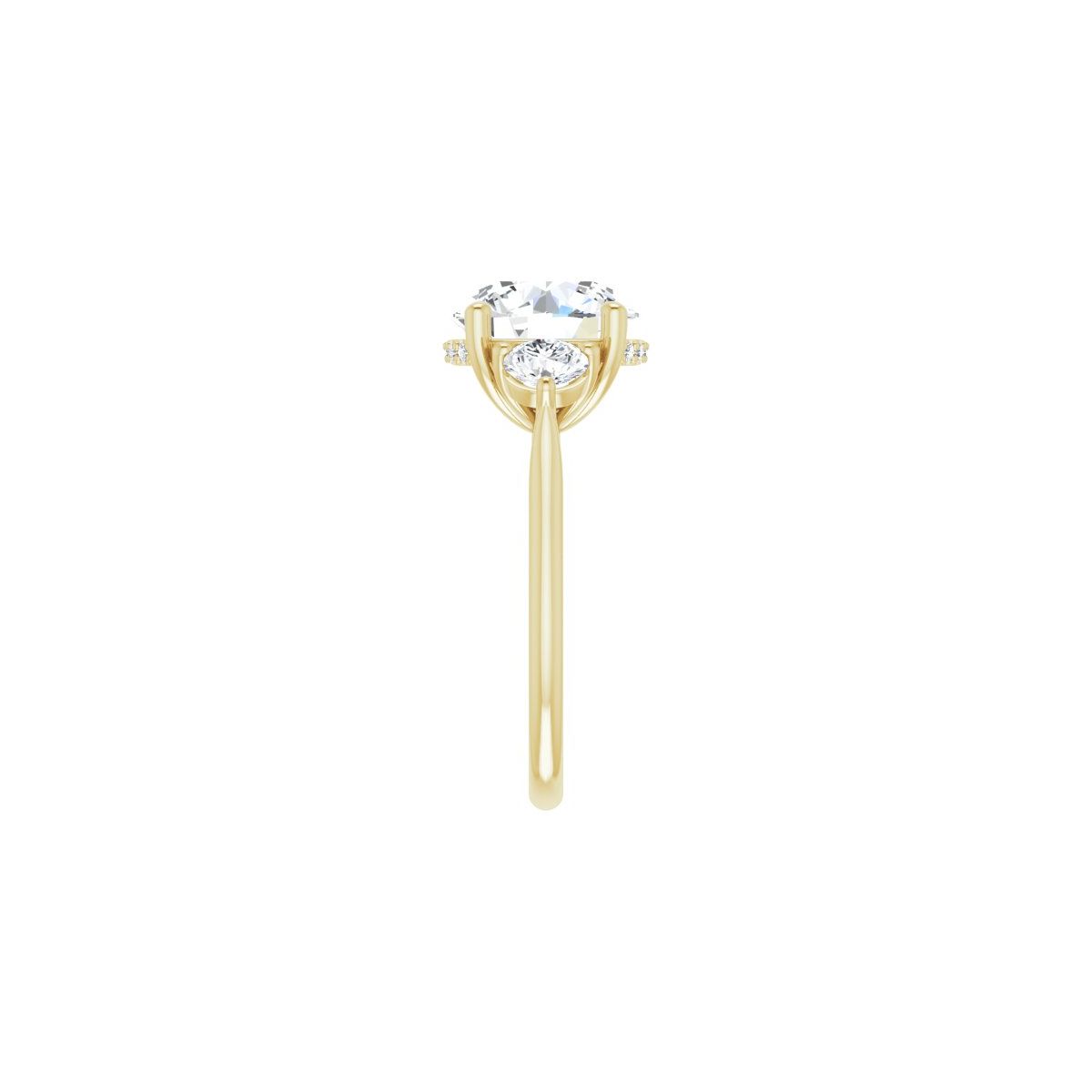 Round Three-Stone Engagement Ring Semi-Mount - gallery - Series 124744