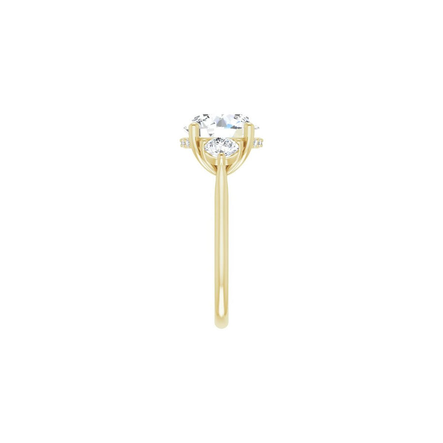 Round Three-Stone Engagement Ring Semi-Mount - gallery - Series 124744