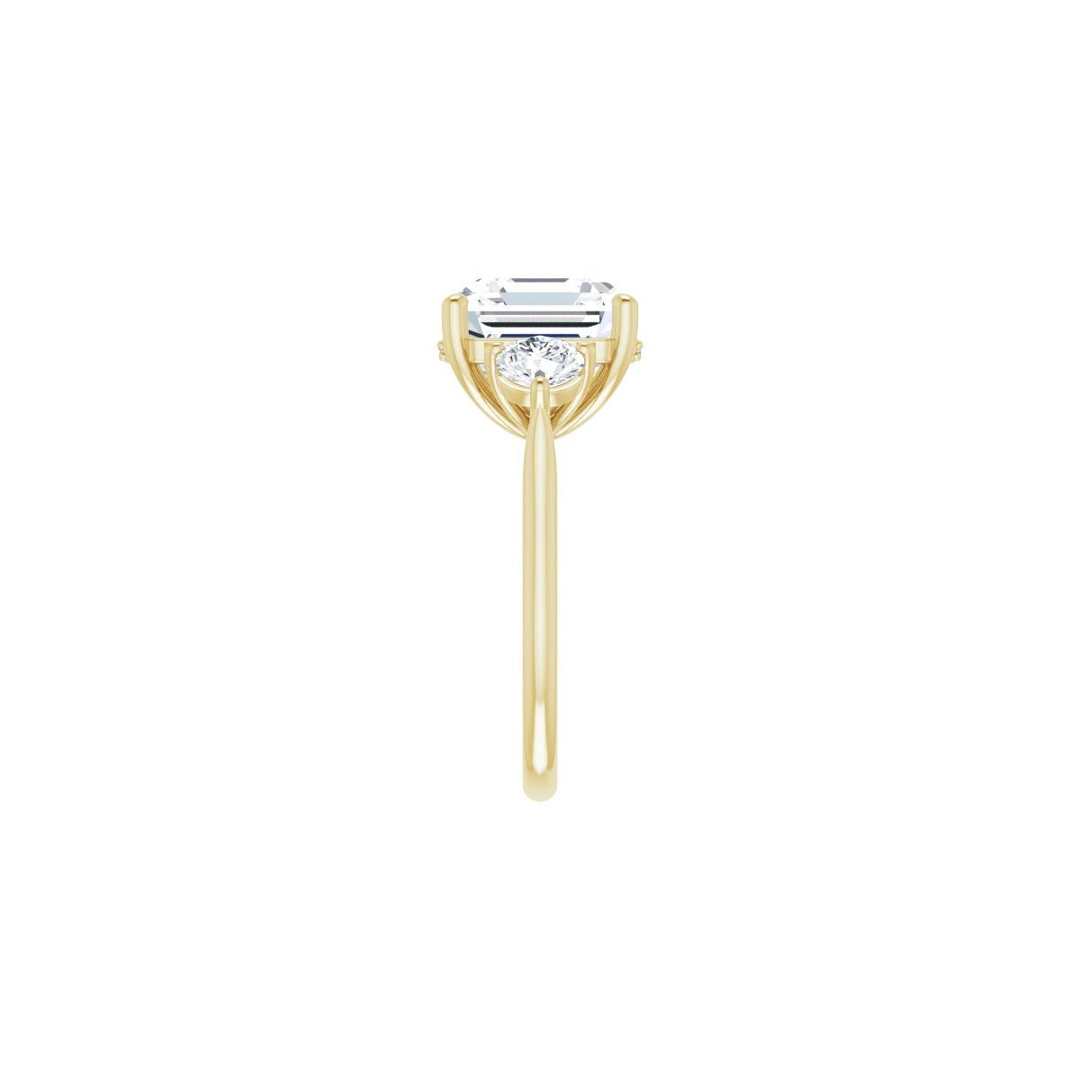 Asscher Three-Stone Engagement Ring Semi-Mount - gallery - Series 124744