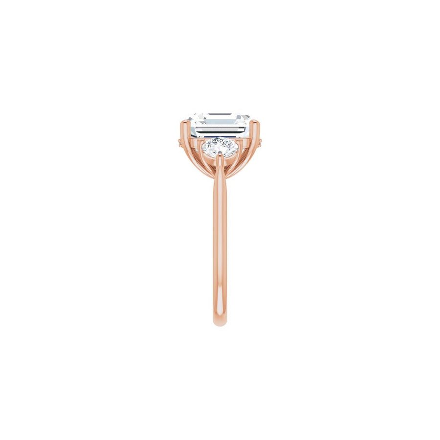 Asscher Three-Stone Engagement Ring Semi-Mount - gallery - Series 124744