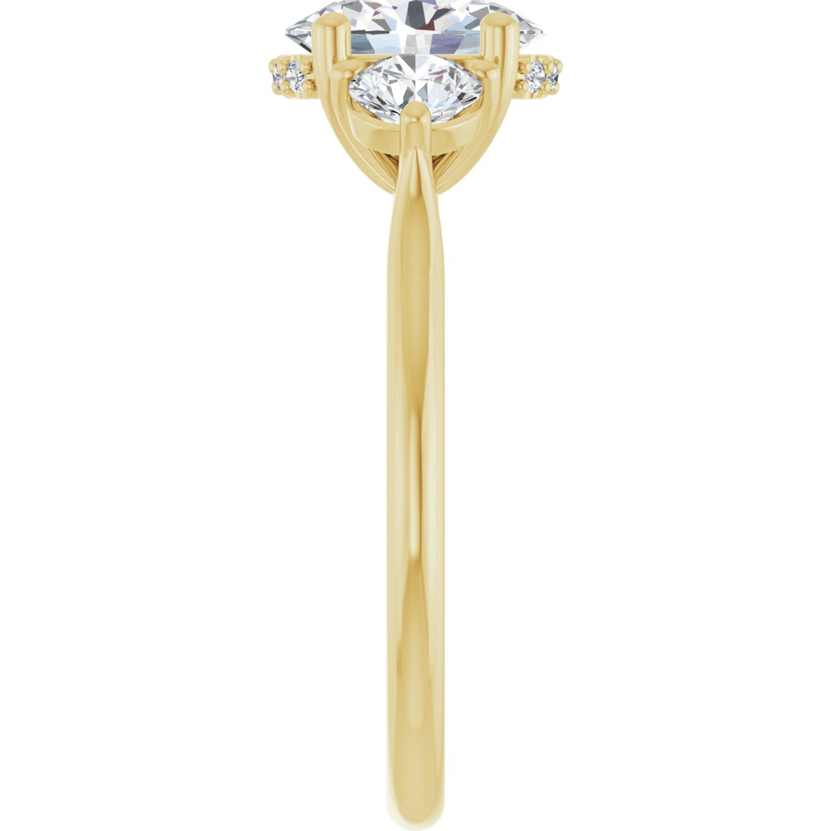 Oval Three-Stone Engagement Ring Semi-Mount - gallery - Series 124744