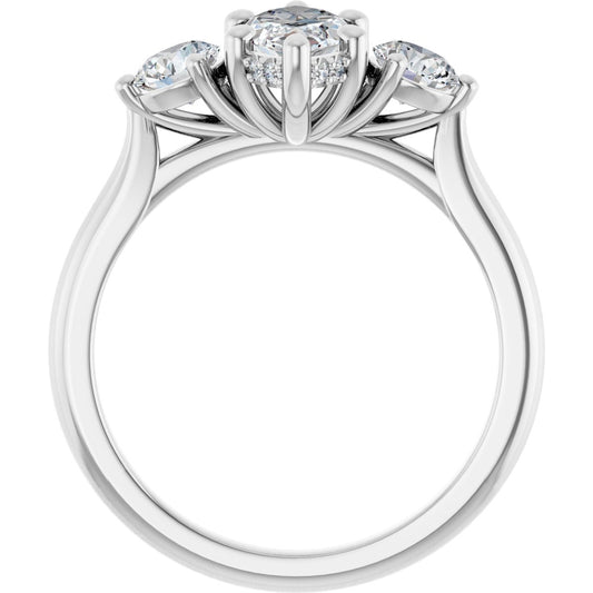 Marquise Three-Stone Engagement Ring Semi-Mount - gallery - Series 124744