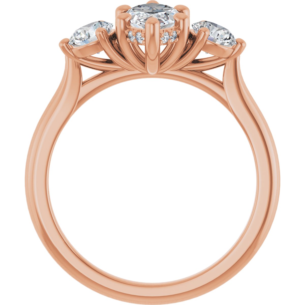 Marquise Three-Stone Engagement Ring Semi-Mount - gallery - Series 124744