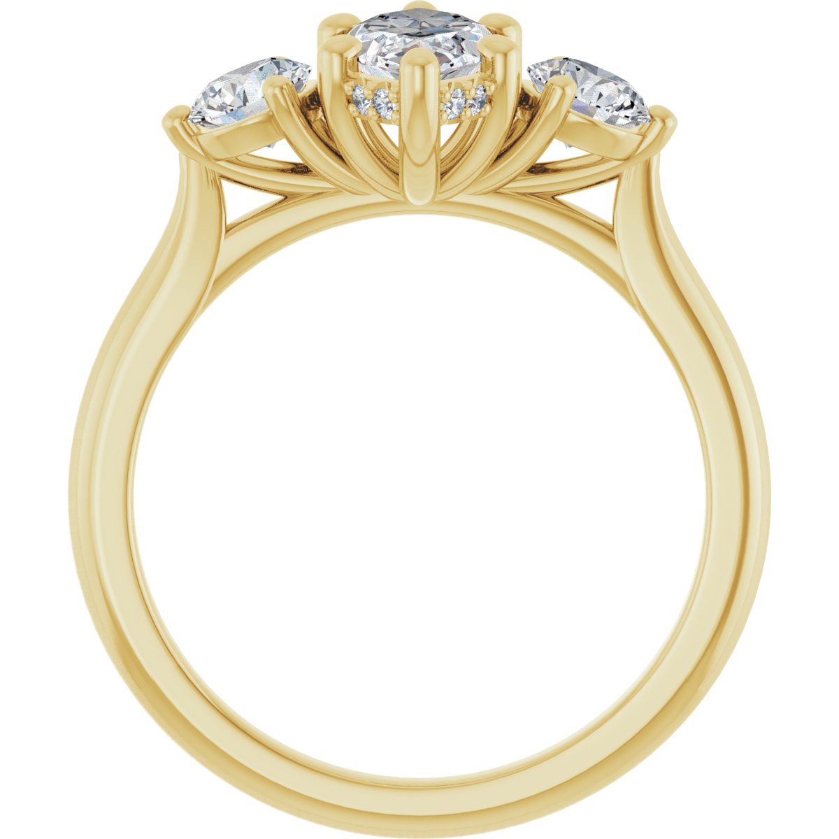 Marquise Three-Stone Engagement Ring Semi-Mount - gallery - Series 124744