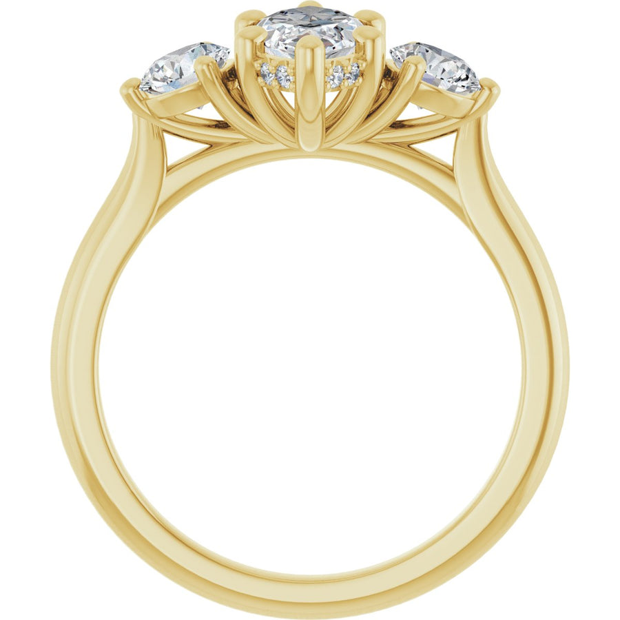 Marquise Three-Stone Engagement Ring Semi-Mount - gallery - Series 124744