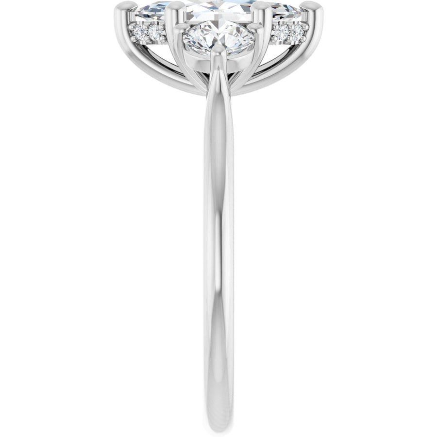 Marquise Three-Stone Engagement Ring Semi-Mount - gallery - Series 124744