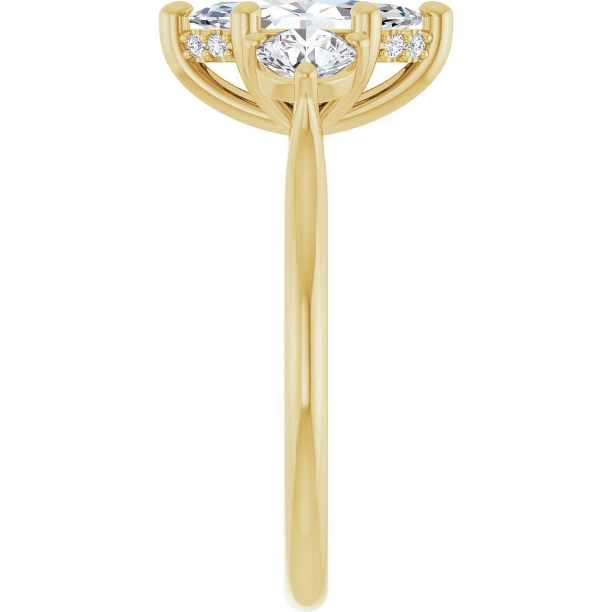 Marquise Three-Stone Engagement Ring Semi-Mount - gallery - Series 124744