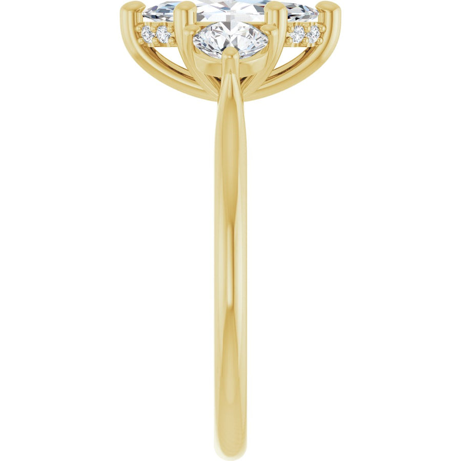 Marquise Three-Stone Engagement Ring Semi-Mount - gallery - Series 124744
