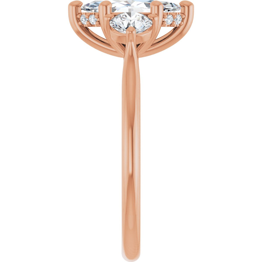 Marquise Three-Stone Engagement Ring Semi-Mount - gallery - Series 124744